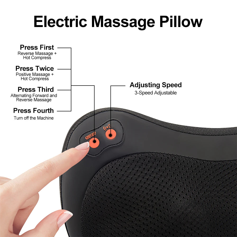 3-Speed Heating Neck Massage Pillow