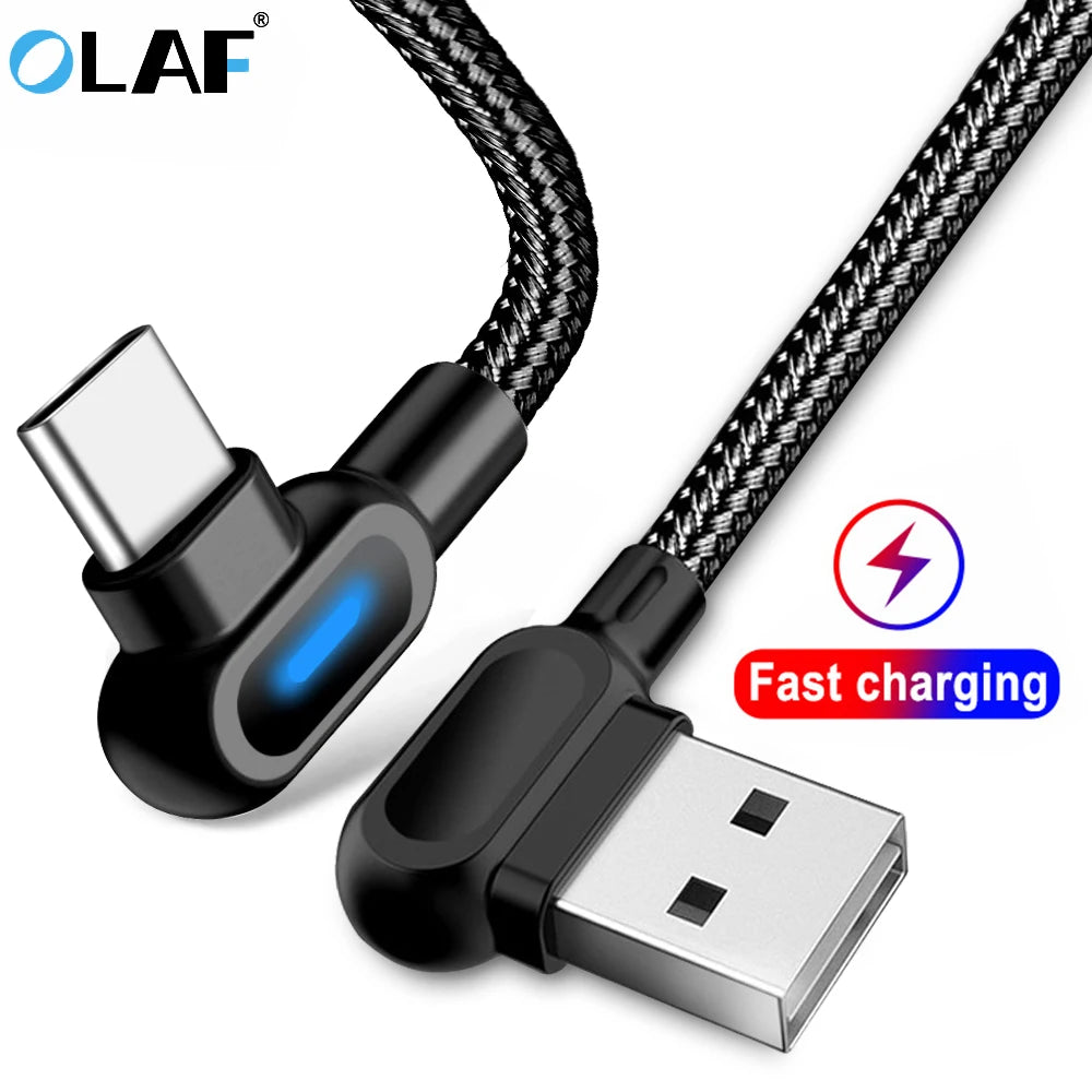 90-Degree LED USB-C Fast Cable