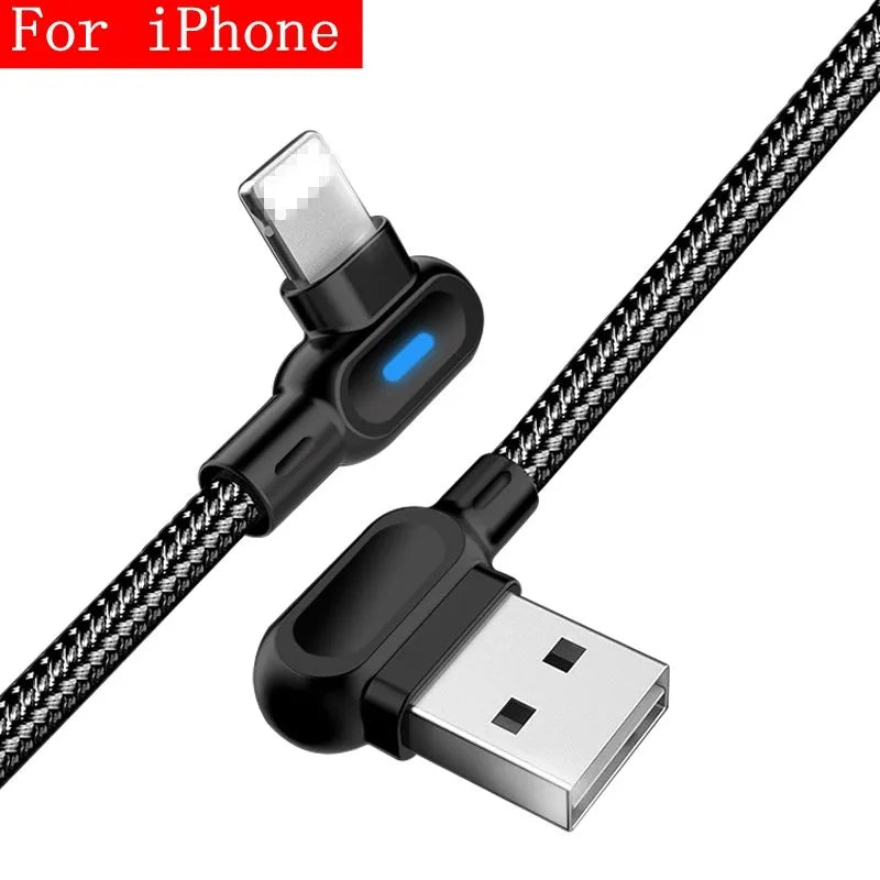 90-Degree LED USB-C Fast Cable