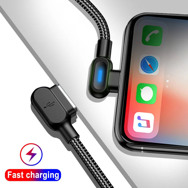 90-Degree LED USB-C Fast Cable
