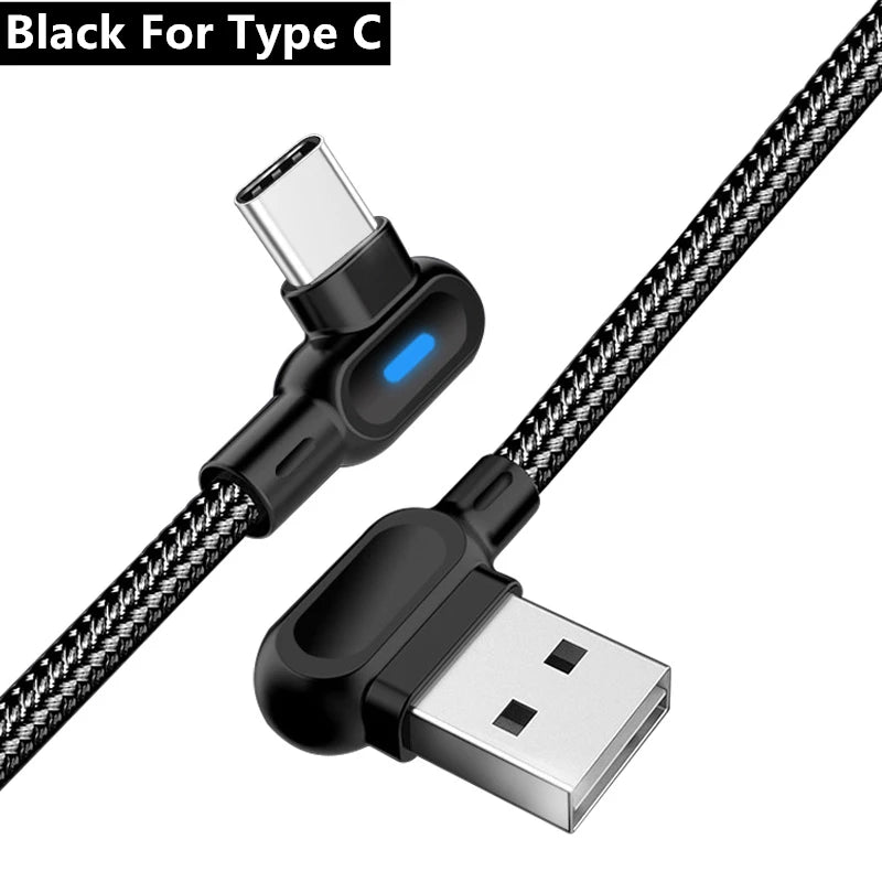 90-Degree LED USB-C Fast Cable