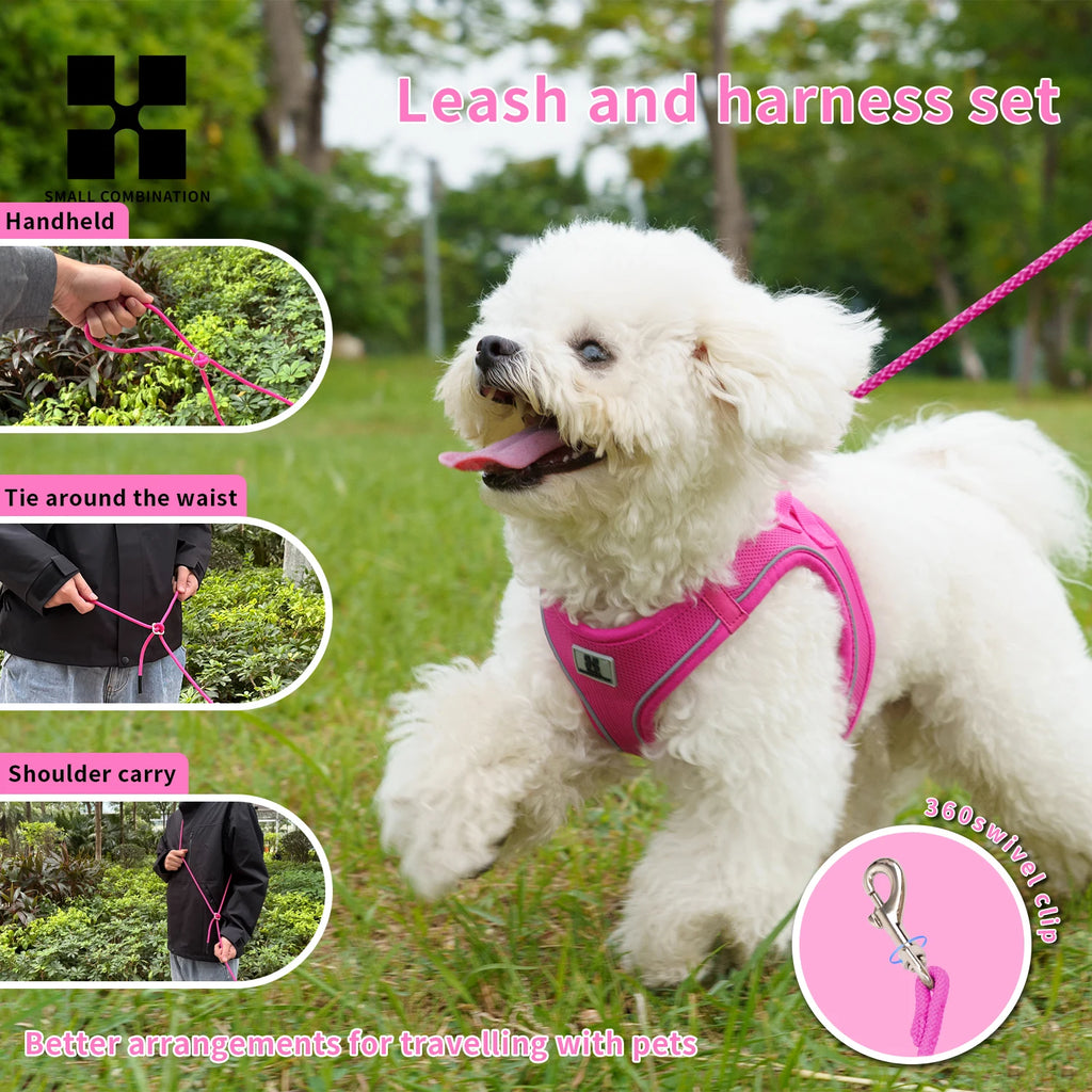 Reflective Adjustable Dog Harness Set