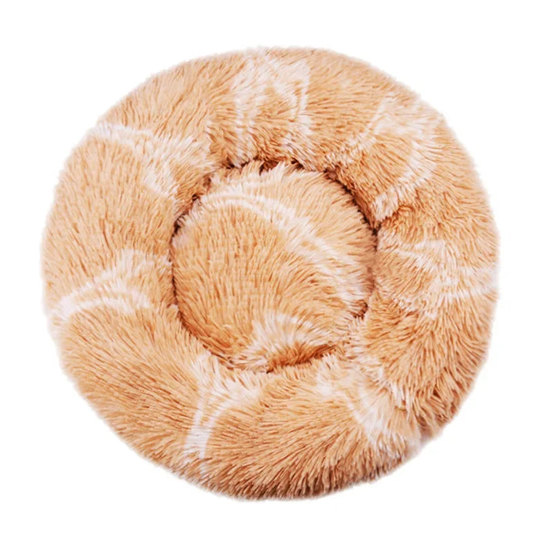 Plush Round Donut Pet Bed