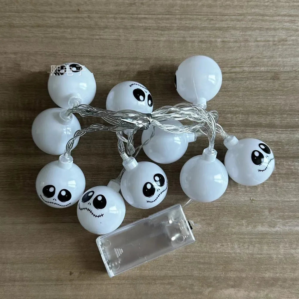 Battery-Operated Halloween Ghost String Lights