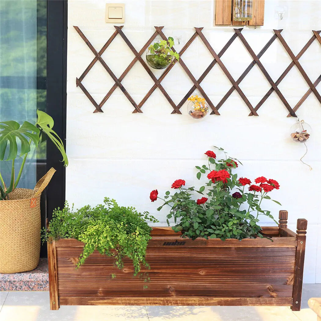 Solid Pine Wood Raised Planter Box