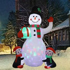LED Light-Up Inflatable Snowman Penguin