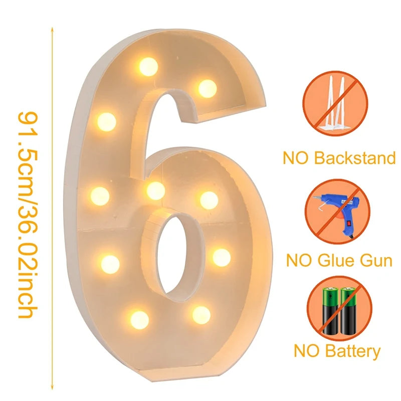LED Light-Up Giant Number Frame