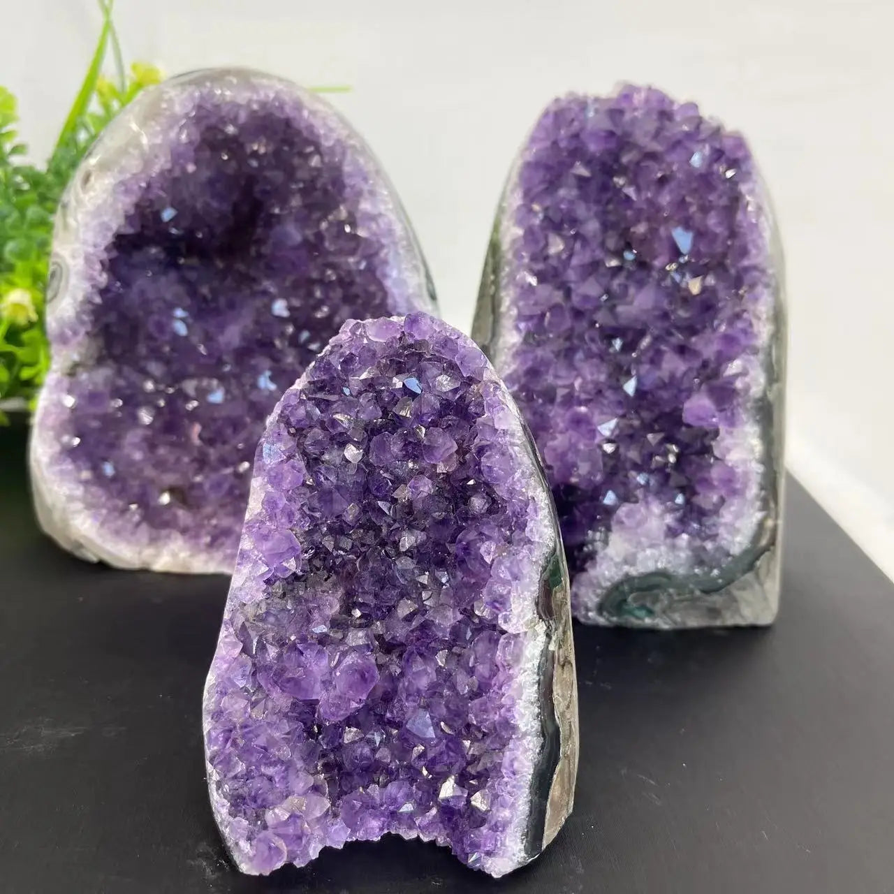 Natural Amethyst Crystal Cluster Geode