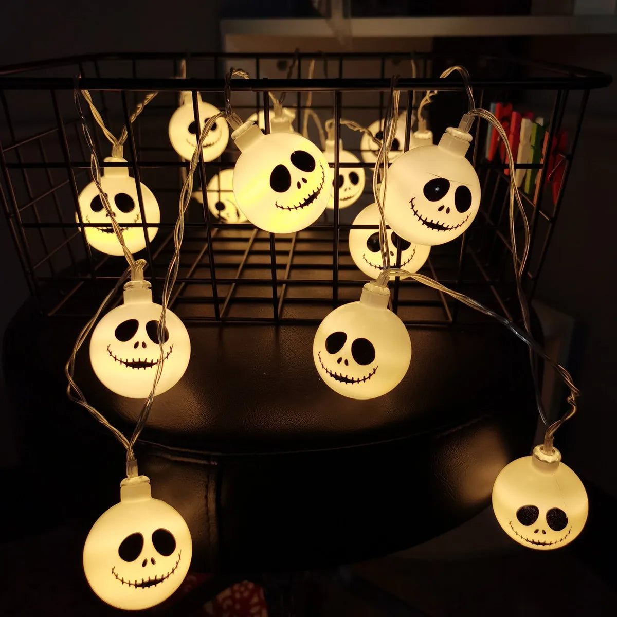 Battery-Operated Halloween Ghost String Lights