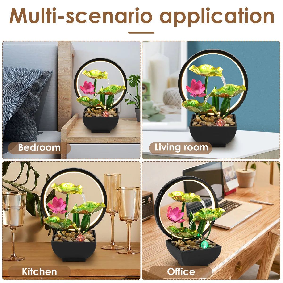 USB Desktop Waterfall Fountain Decor