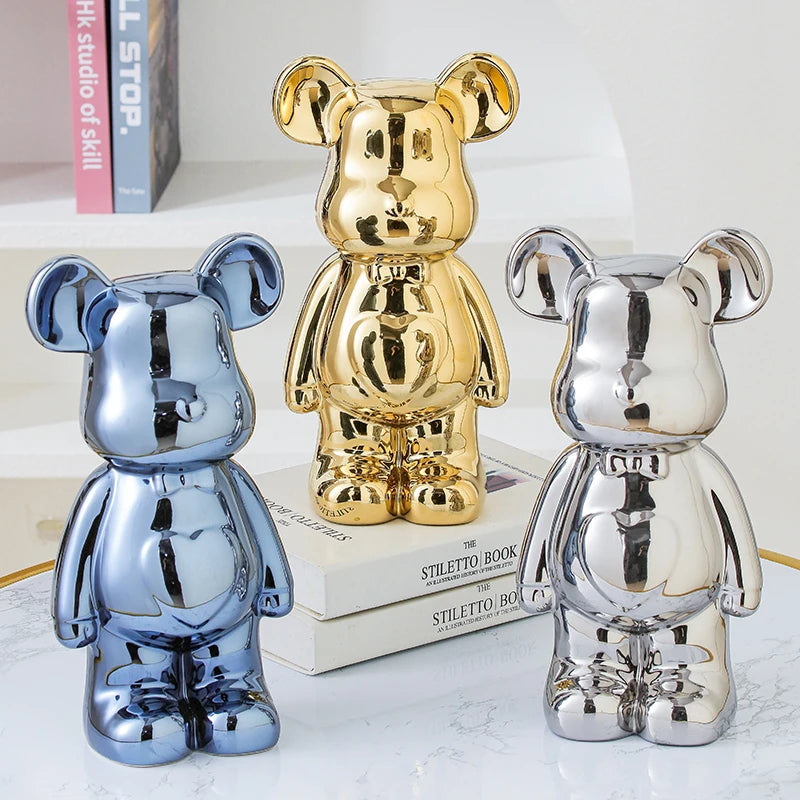 Ceramic Teddy Bear Sculpture Decor