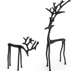 Black Alloy Modern Reindeer Statues