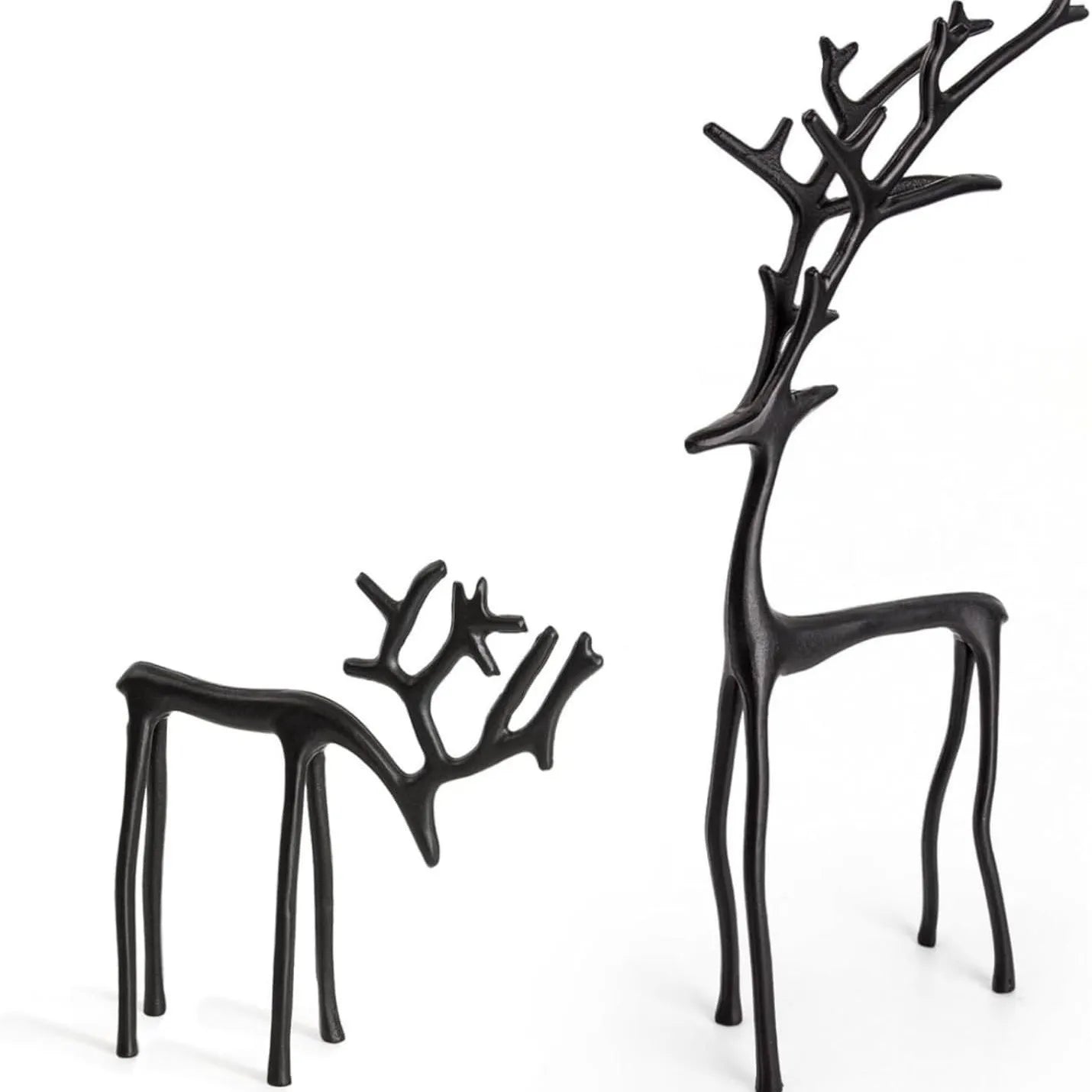 Black Alloy Modern Reindeer Statues
