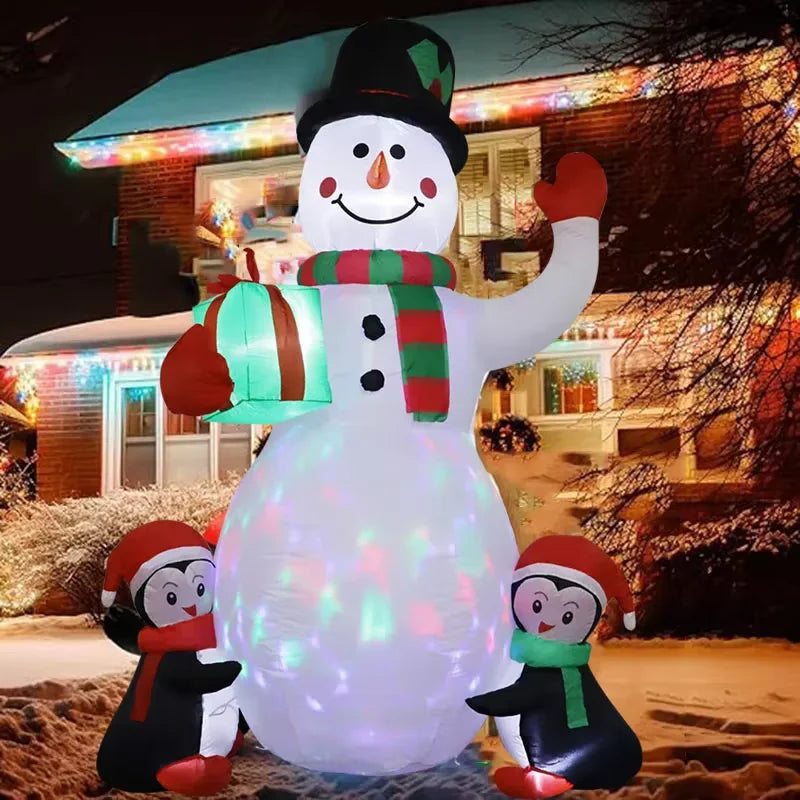 LED Light-Up Inflatable Snowman Penguin
