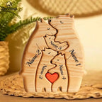 Personalized Wooden Bear Family Puzzle