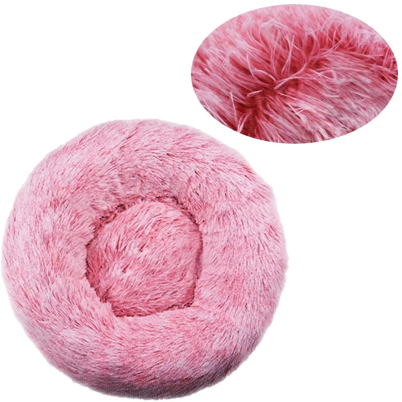 Plush Round Donut Pet Bed