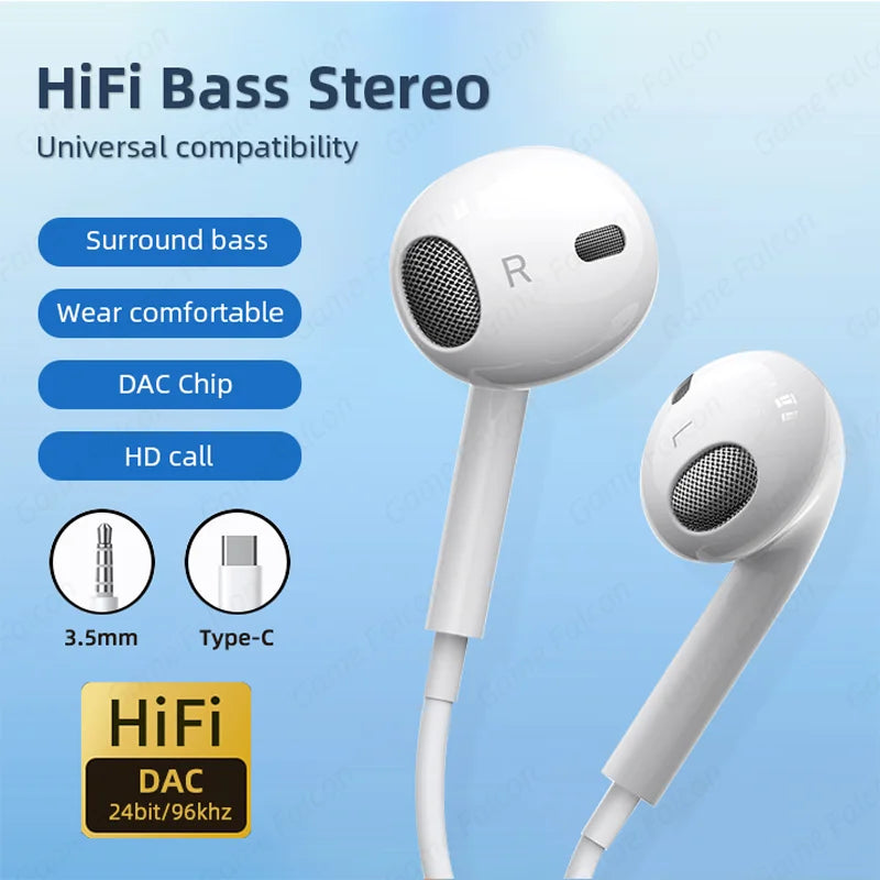 Semi-In-Ear Wired HiFi Earphones
