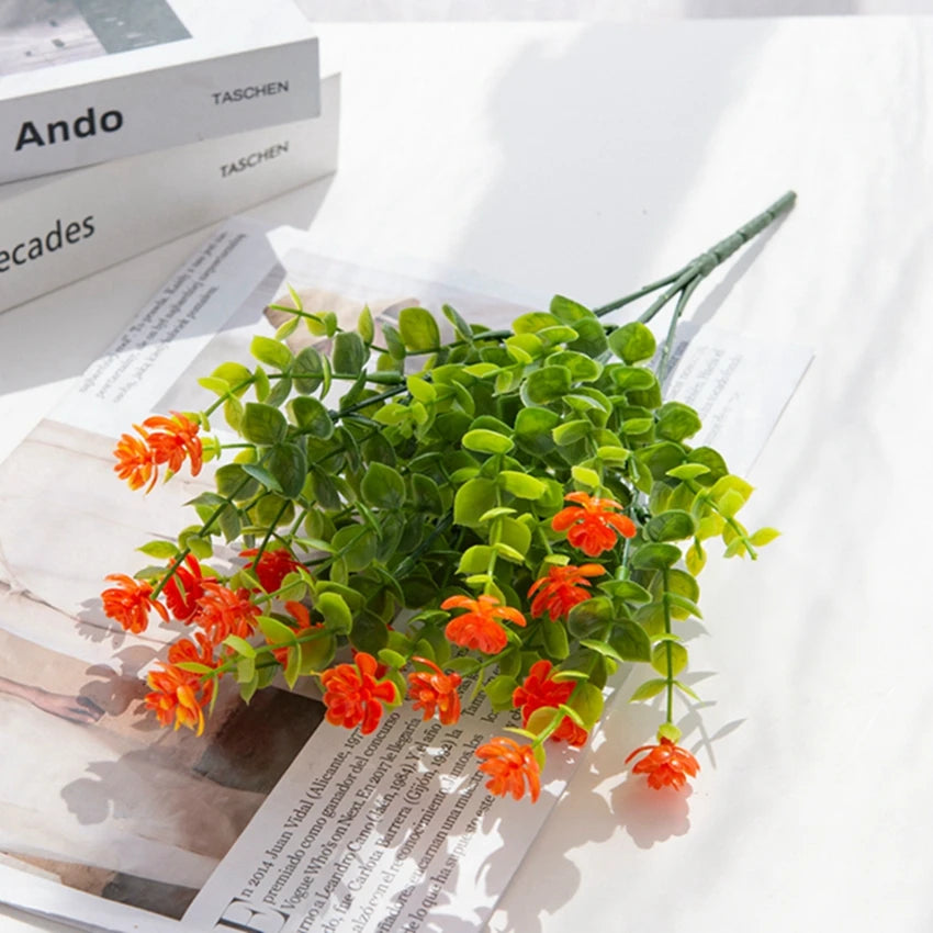 Artificial Plastic Eucalyptus Greenery Stem