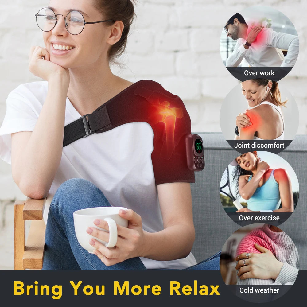 Heating Vibration Shoulder Massager Brace