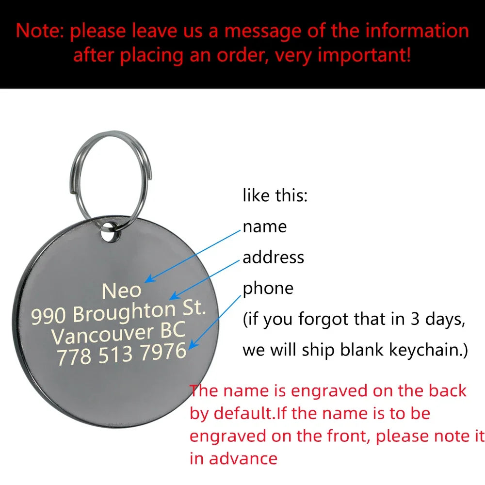 Custom Engraved Pet ID Tag