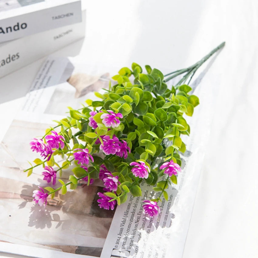 Artificial Plastic Eucalyptus Greenery Stem