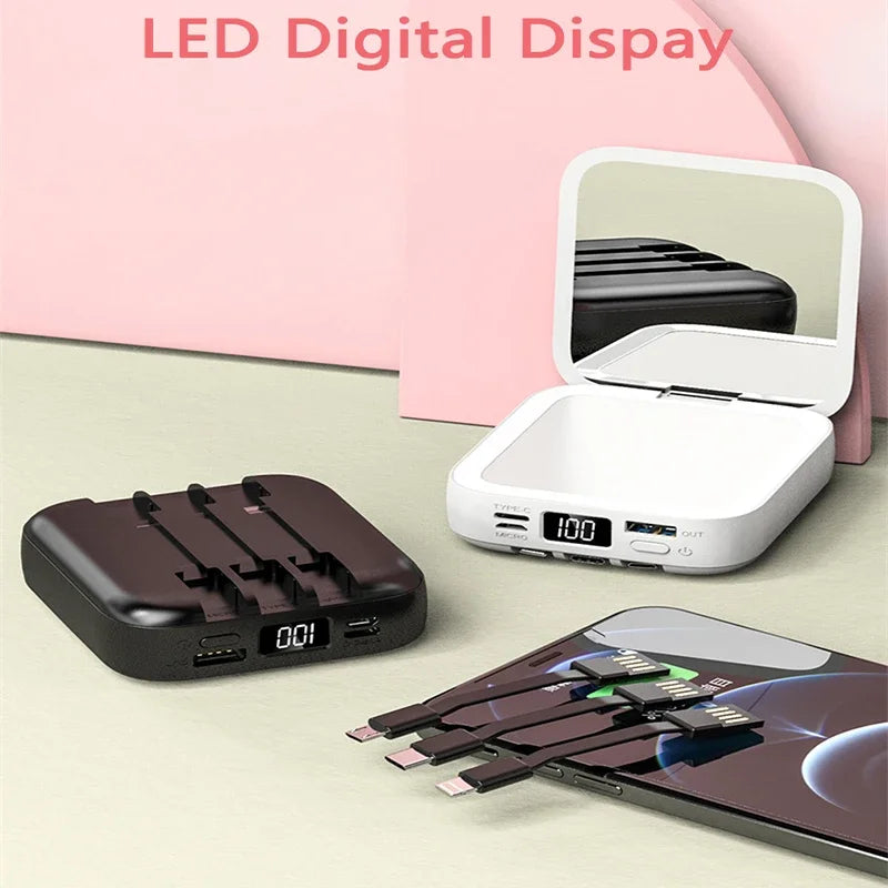 Power Bank with Built-in Makeup Mirror