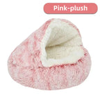 Semi-Enclosed Plush Pet Nest Bed