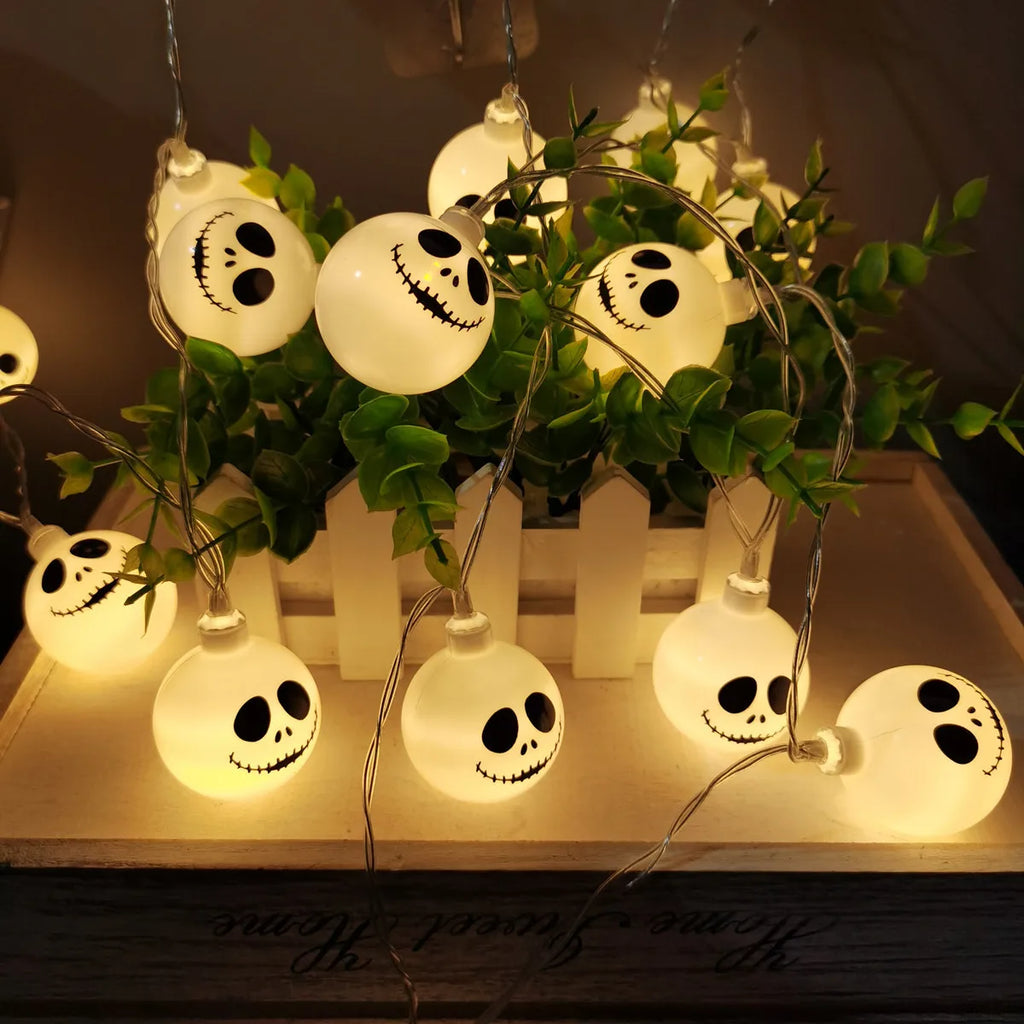 Battery-Operated Halloween Ghost String Lights