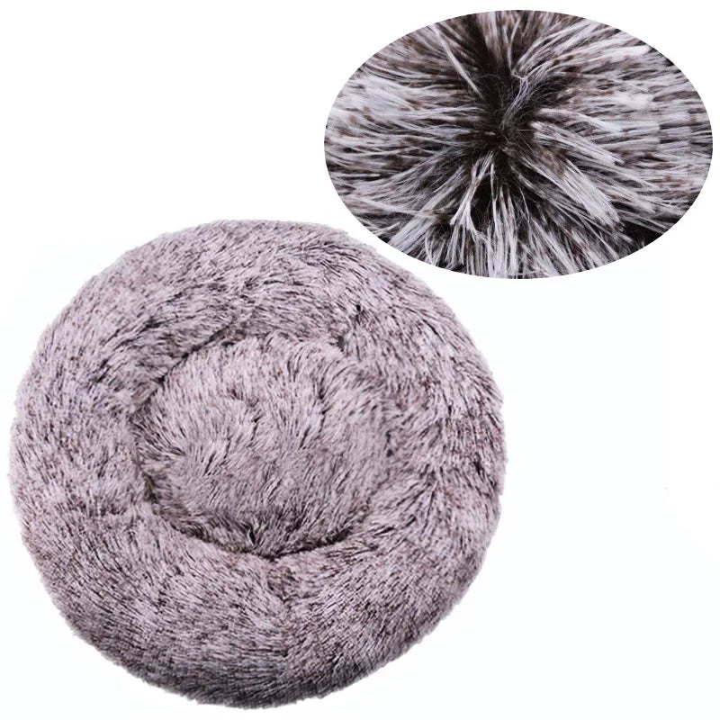 Plush Round Donut Pet Bed