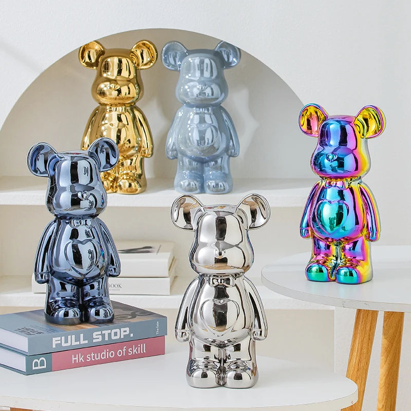 Ceramic Teddy Bear Sculpture Decor