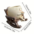 Mini Rocking Chair Face Planter Pot