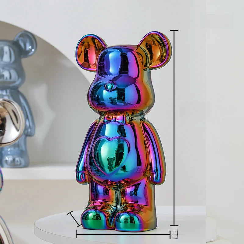 Ceramic Teddy Bear Sculpture Decor