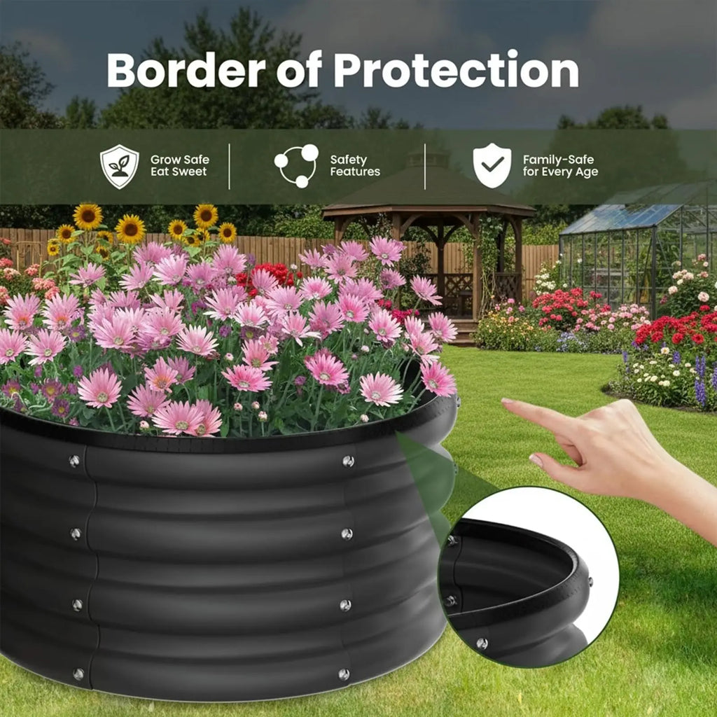 Rounded Galvanized Steel Raised Garden Bed