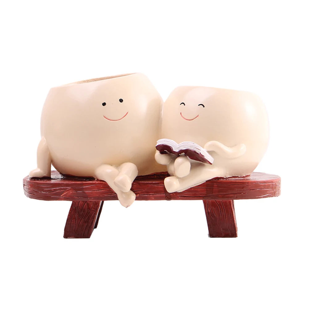 Reading Face Chair Succulent Planter