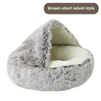 Semi-Enclosed Plush Pet Nest Bed