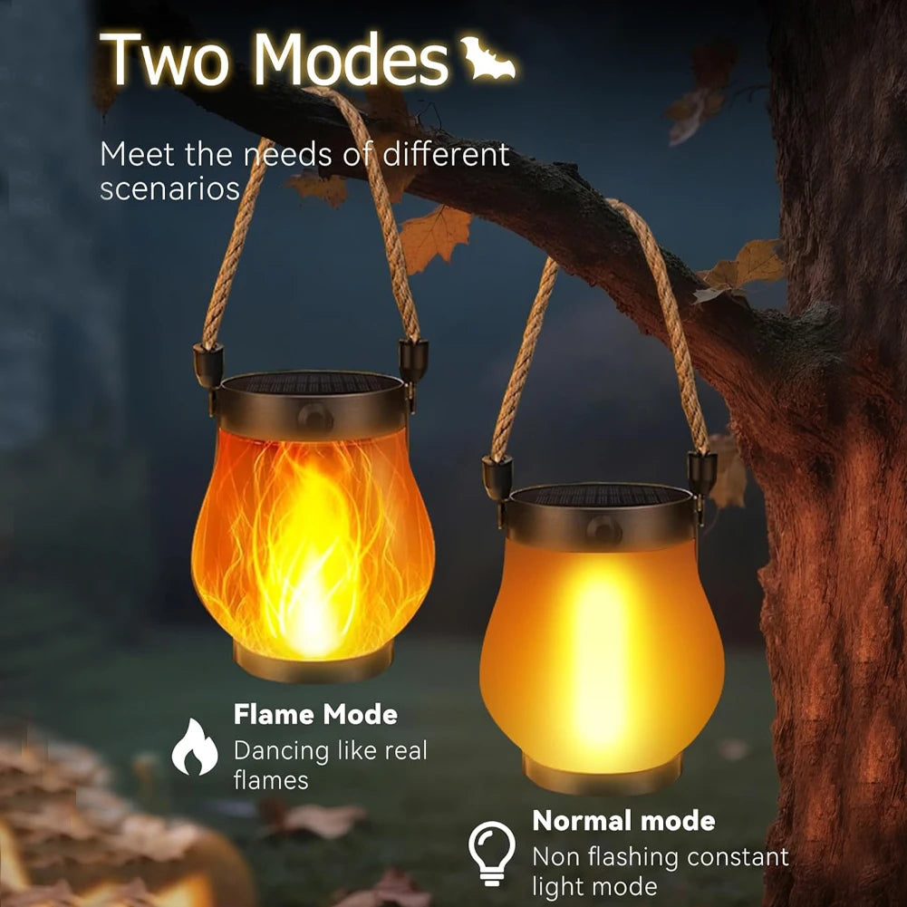 Solar Powered Hanging Flame Lantern