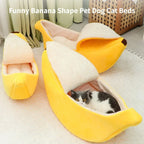 Banana-Shaped Cozy Pet Nest Bed