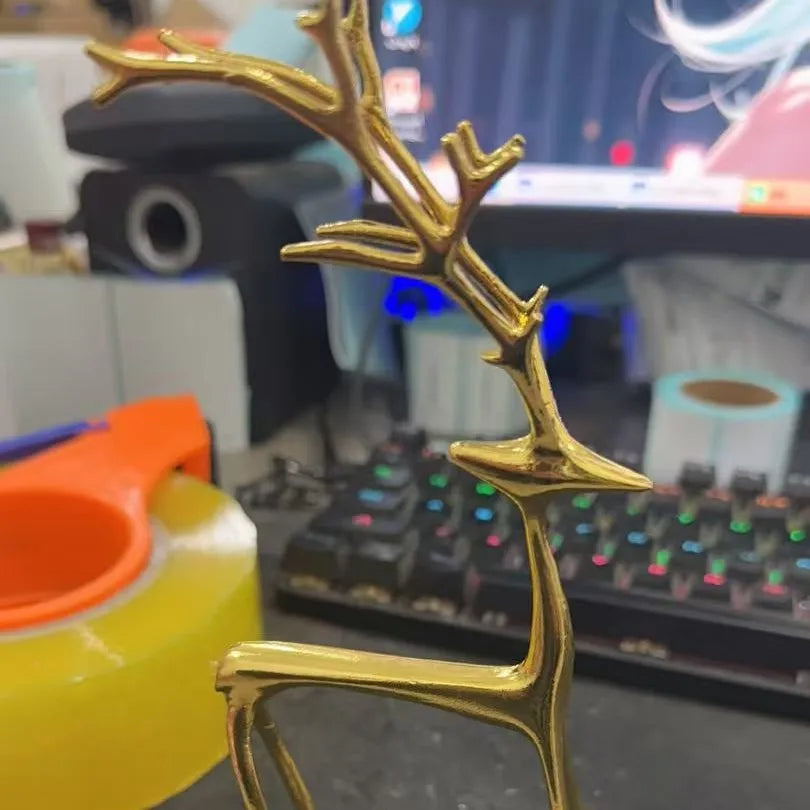 Black Alloy Modern Reindeer Statues