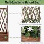 Raised Wooden Garden Bed Trellis