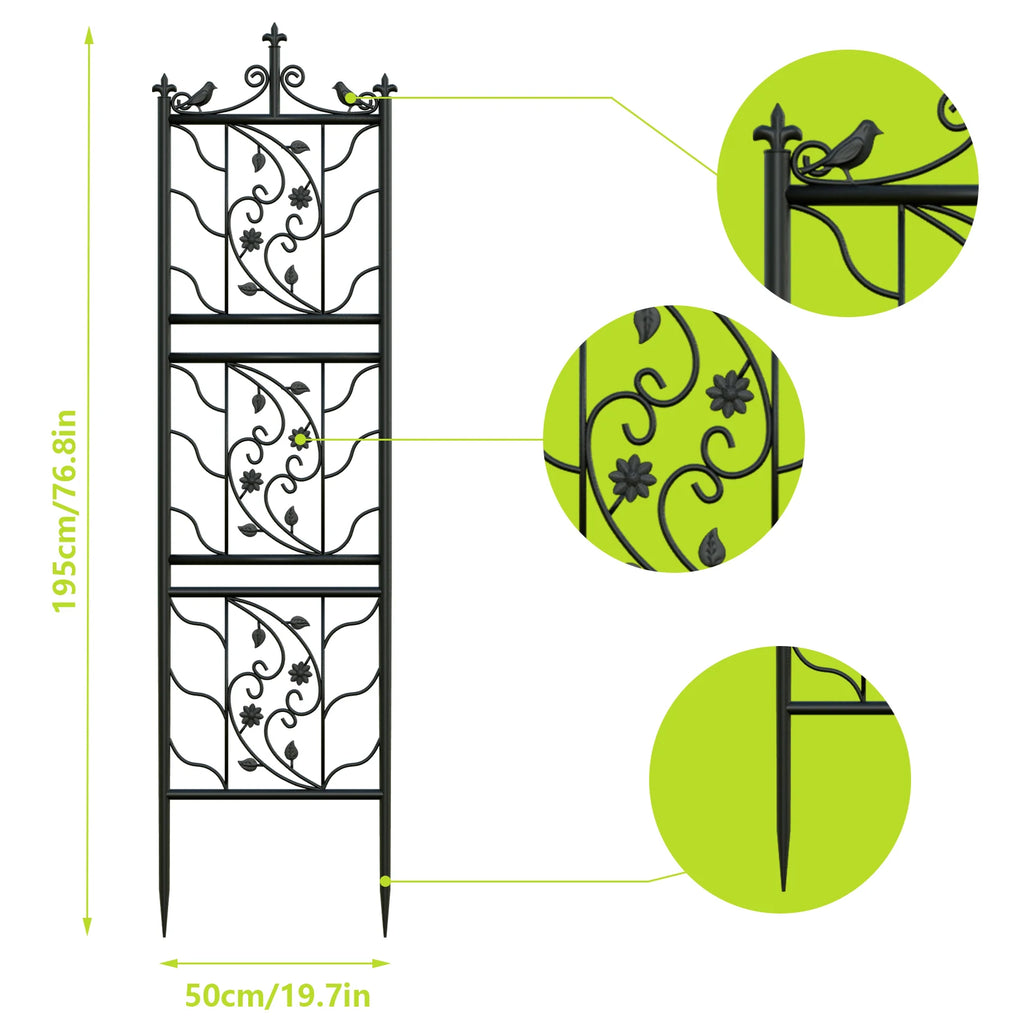 Tall Black Metal Climbing Trellis
