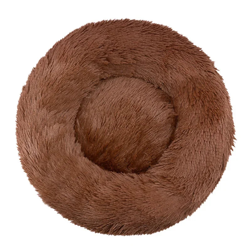 Plush Round Donut Pet Bed