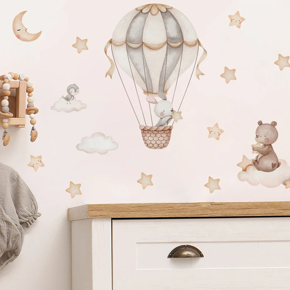 Cartoon Hot Air Balloon Wall Decals