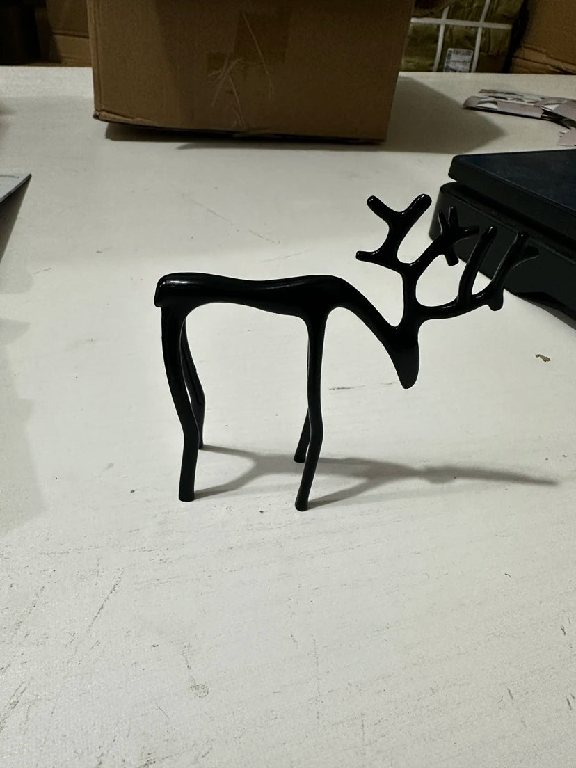 Black Alloy Modern Reindeer Statues