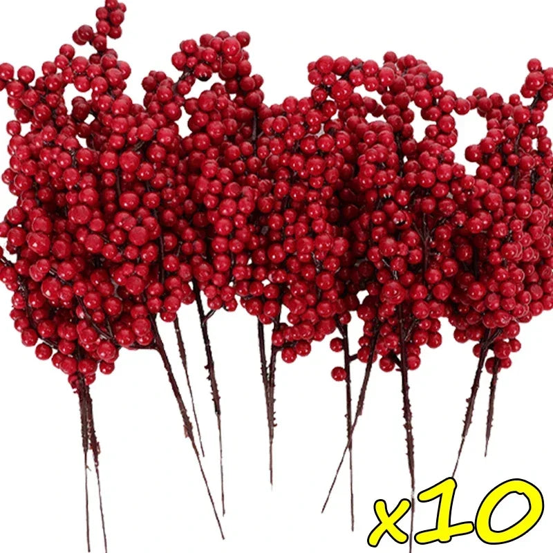 Artificial Red Holly Berry Stems