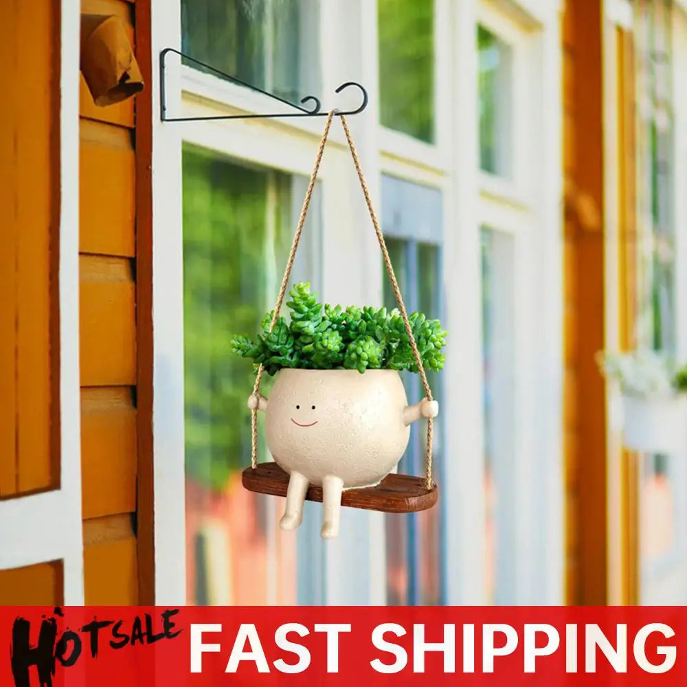 Smiling Face Wall Hanging Planter