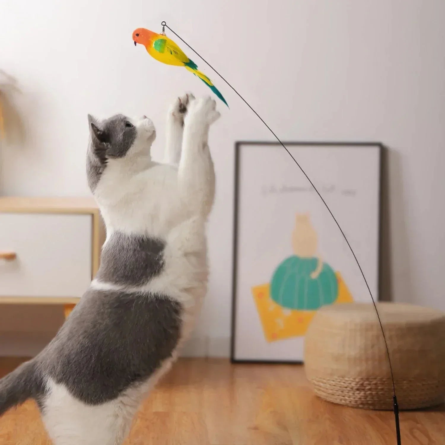 Feather Wand Cat Teaser Toy