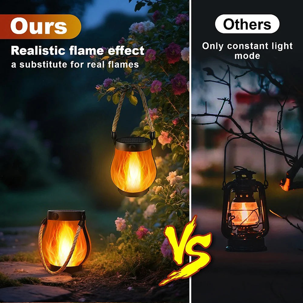 Solar Powered Hanging Flame Lantern
