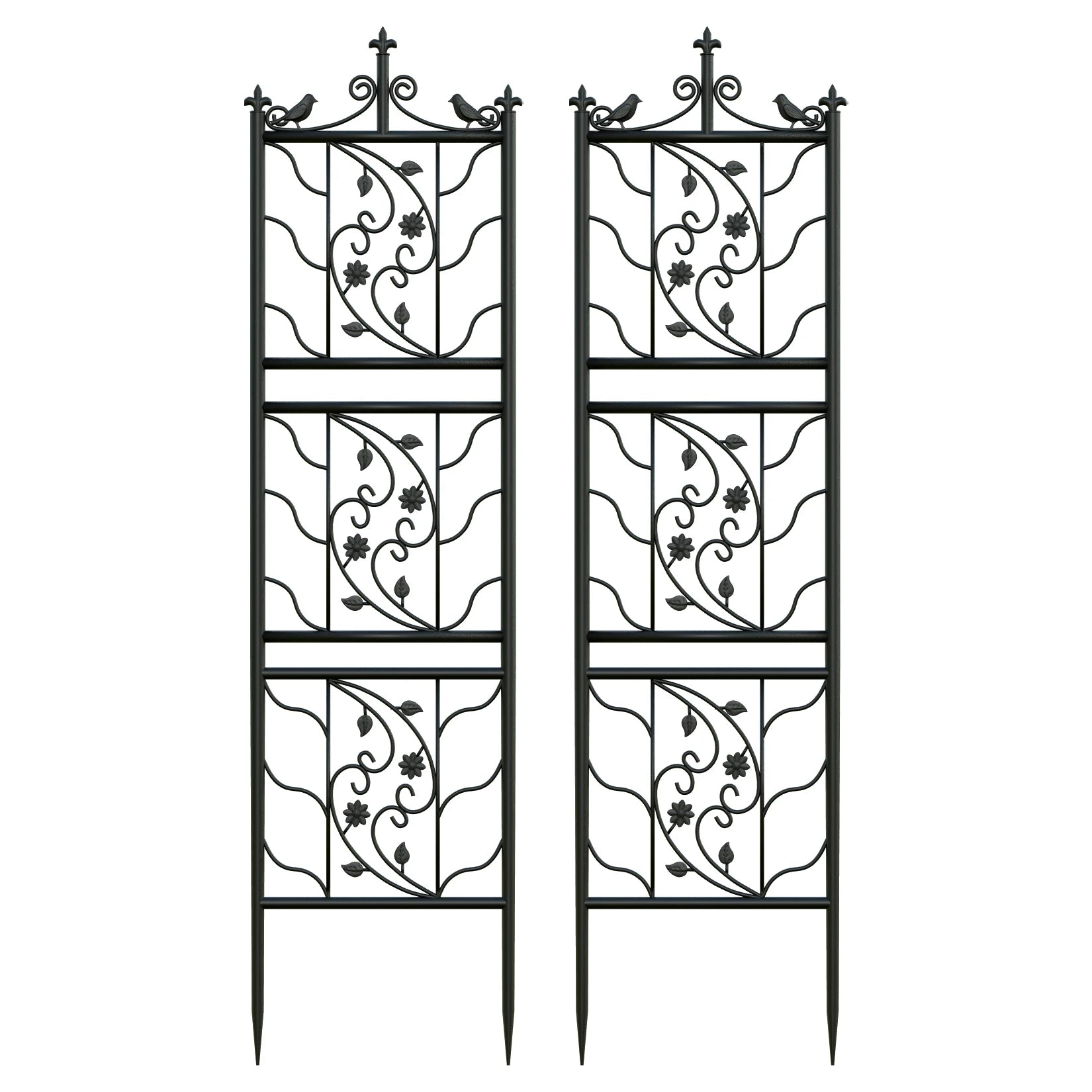 Tall Black Metal Climbing Trellis