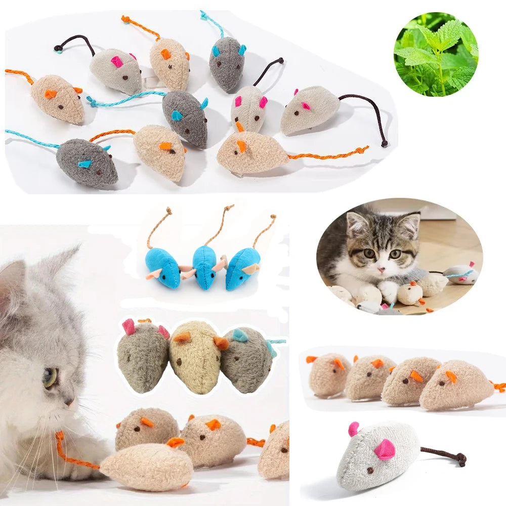 Catnip-Filled Faux Fur Mouse Toys
