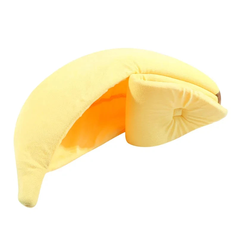 Banana-Shaped Cozy Pet Nest Bed